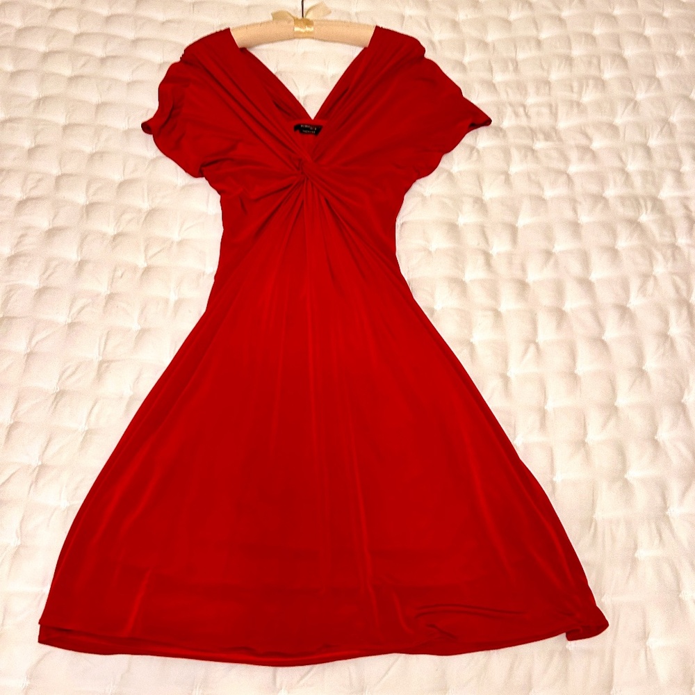 BCBGMaxAzria Red, Midi-Dress, Size 6P